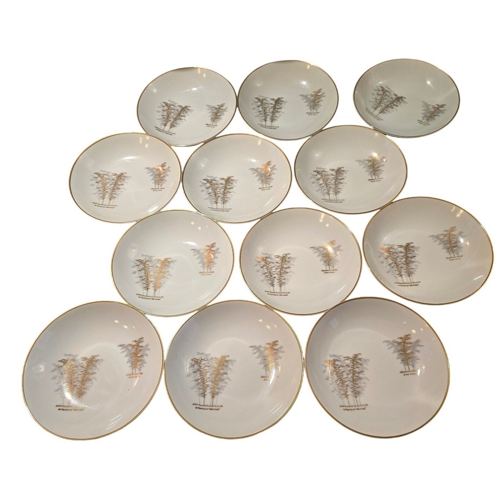Fukagawa Arita Japan Bamboo Pattern 901 Hand Painted Bowls Set of 12  5.5"